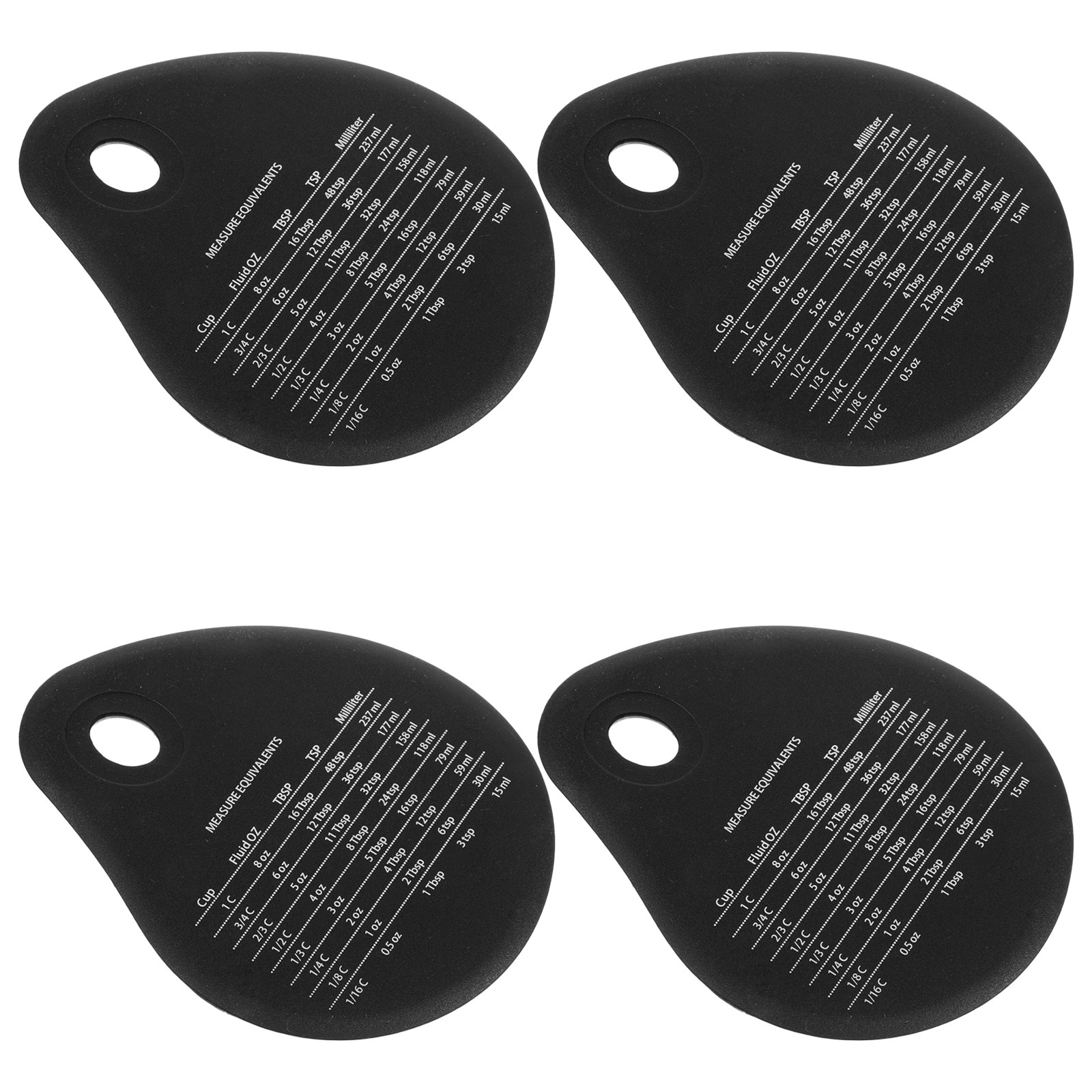 Kitchen Baking Conversion Chart - 4Pcs Silicone Dough Scraper Set with