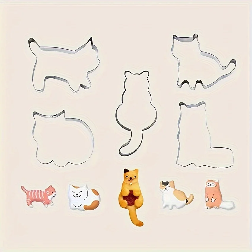 5pcs Adorable Cat & Kitten Sha - đánh giá và giá Kitchen Baking Essentials