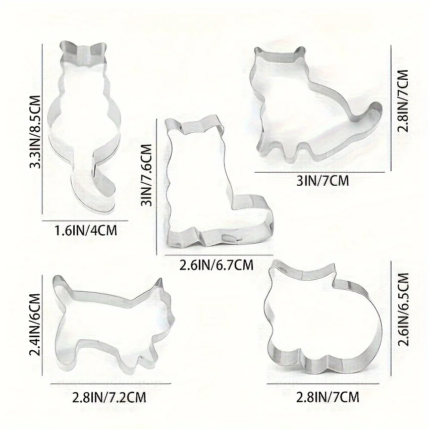 5pcs Adorable Cat & Kitten Sha - đánh giá và giá Kitchen Baking Essentials