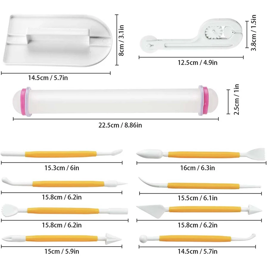 11pcs Fondant Tools Set Cake D - đánh giá và giá Fondant Smoother Set