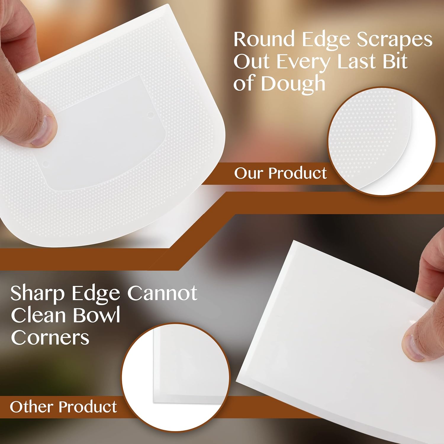 White Bowl Scraper Flexible Fo - đánh giá và giá Dough Scraper Curved