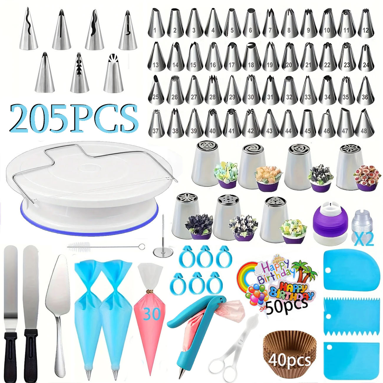 205PCS Professional Cake Decor - đánh giá và giá Fondant Smoother Set