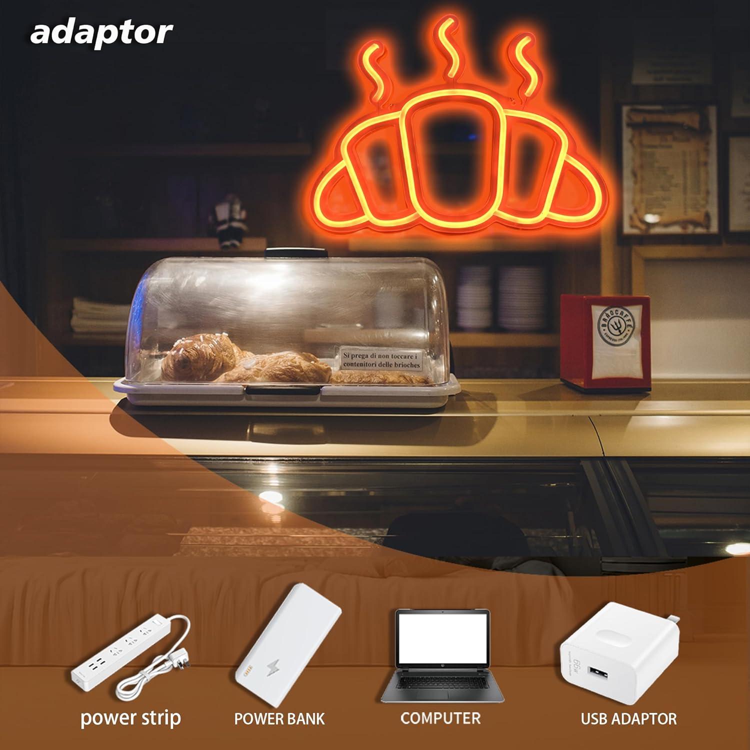 Croissant Neon Sign USB Powere - đánh giá và giá Kitchen Bakery