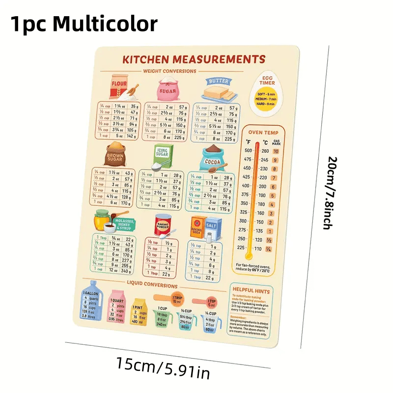 1PC Kitchen Conversion Chart,  - đánh giá và giá Kitchen Baking Conversion Chart