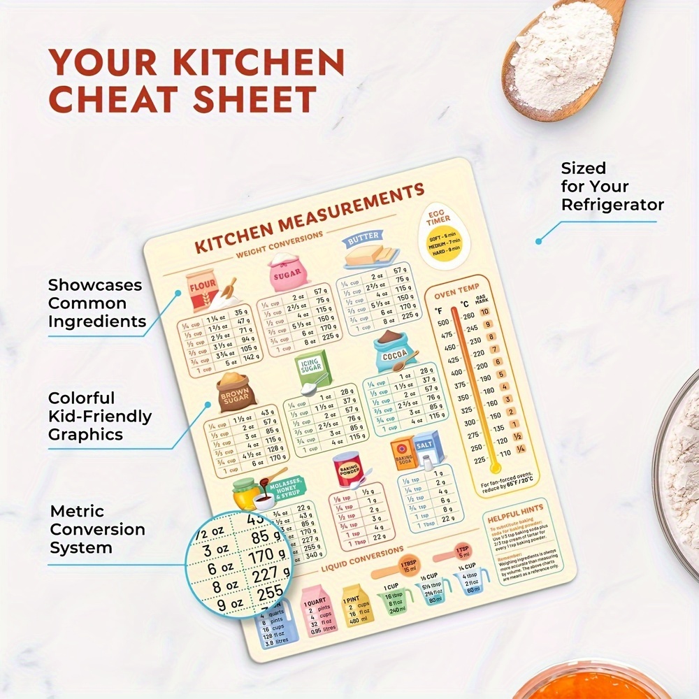 1PC Kitchen Conversion Chart,  - đánh giá và giá Kitchen Baking Conversion Chart