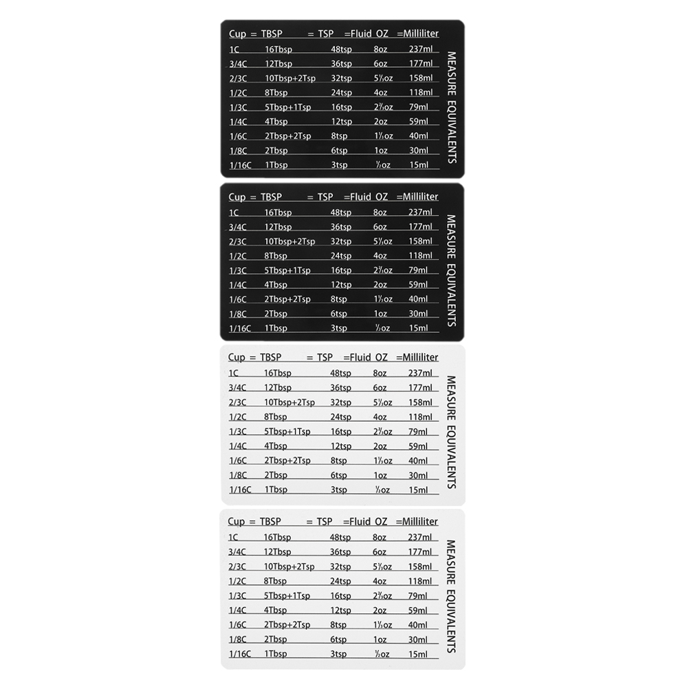 4pcs Measuring Cup Spoon Acces - đánh giá và giá Kitchen Baking Conversion Chart