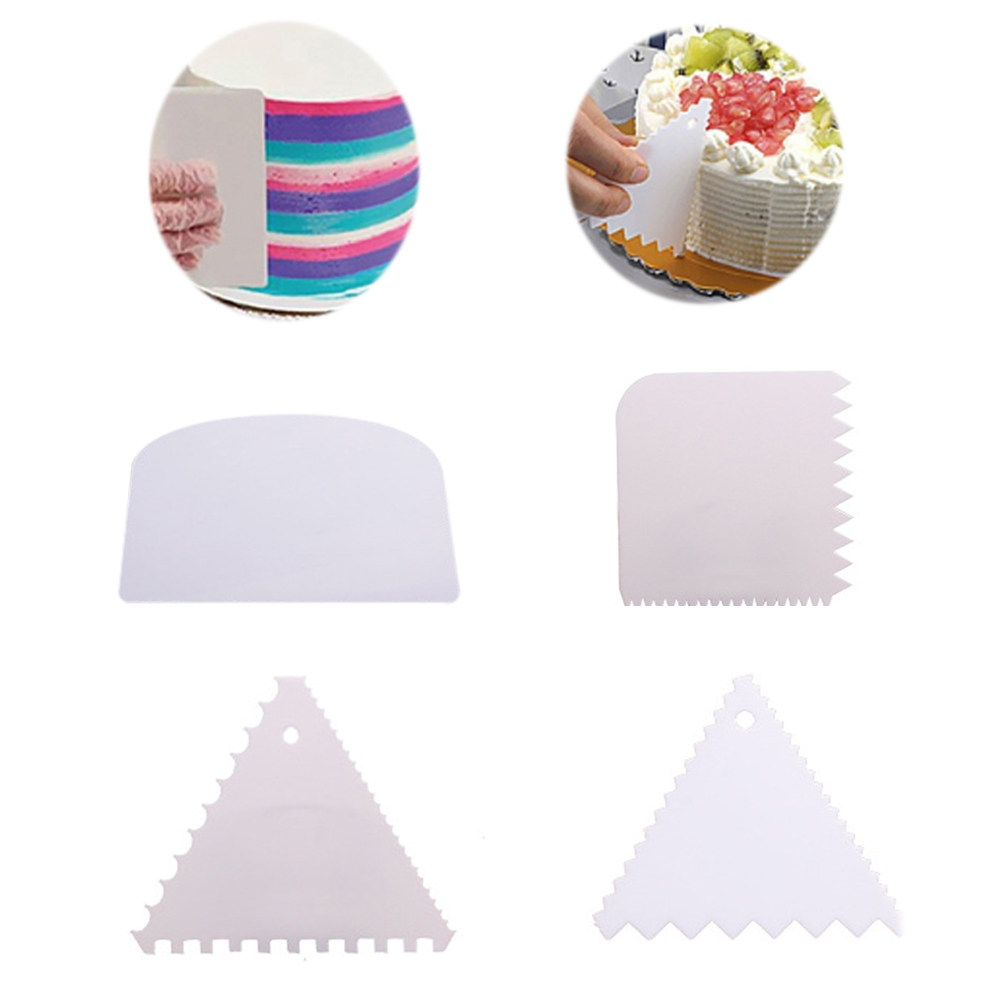 4Pcs Cake Scraper Set White Pl - đánh giá và giá Fondant Smoother Set