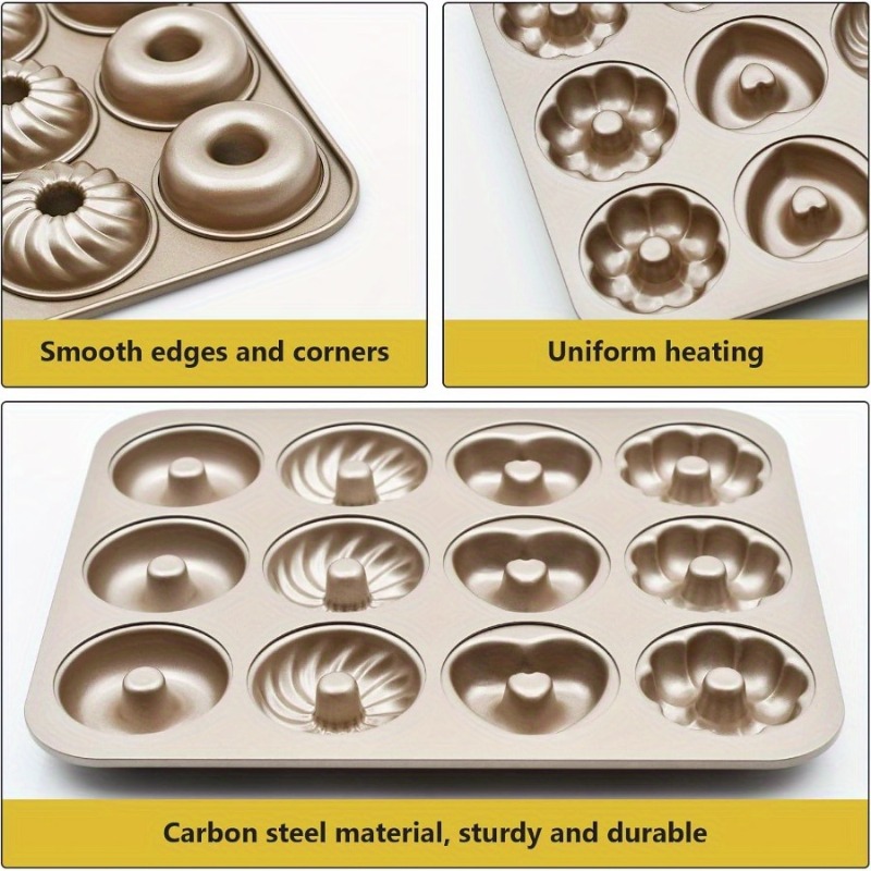 1Pc Donut Baking Pan, 12 Cavit - đánh giá và giá Kitchen Baking Essentials